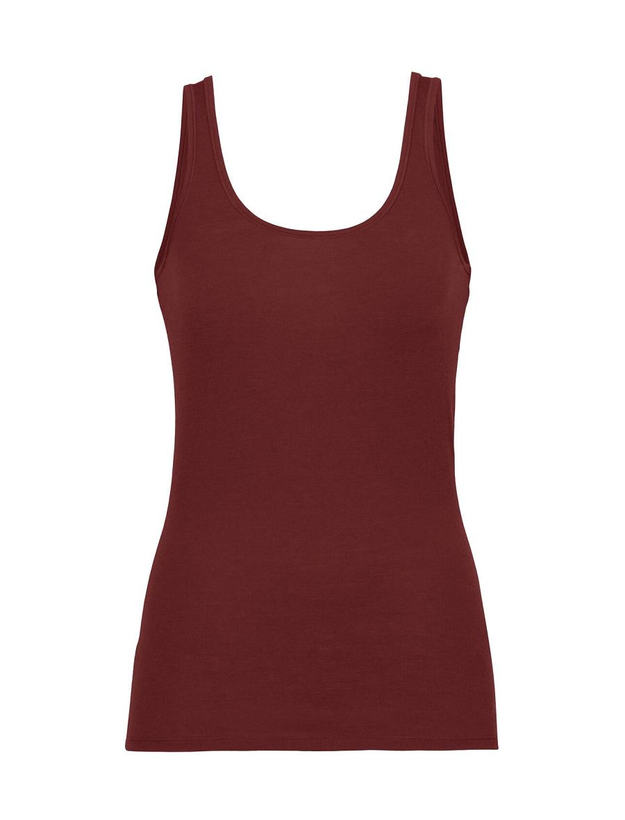 Bielizny Icebreaker Merino Siren Tank Top Damskie Czerwone | PL 1238MQZA